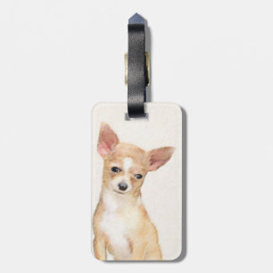 Chihuahua Painting - Cute Original Dog Art Luggage Tag