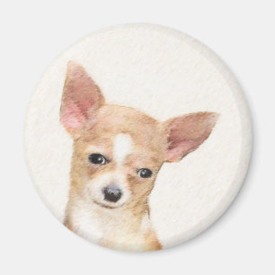 Chihuahua Painting - Cute Original Dog Art Magnet