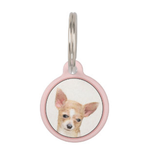 Chihuahua Painting - Cute Original Dog Art Pet Tag