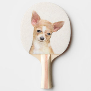 Chihuahua Painting - Cute Original Dog Art Ping Pong Paddle