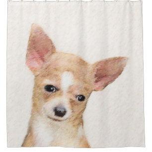 Chihuahua Painting - Cute Original Dog Art Shower Curtain