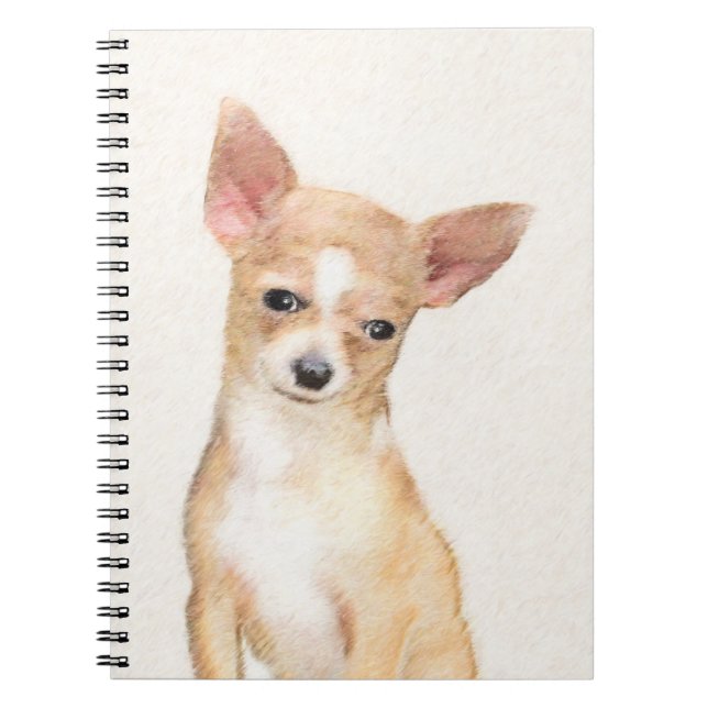 Chihuahua Painting - Cute Original Dog Art Spiral Notebook (Front)