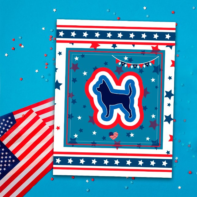 Chihuahua Patriotic Red White And Blue 4th Of July Holiday Postcard (Creator Uploaded)