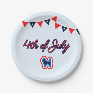 Chihuahua Patriotic Red White And Blue 4th Of July Paper Plate