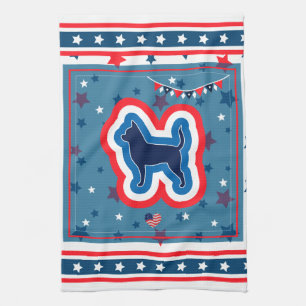 Chihuahua Patriotic Red White And Blue 4th Of July Tea Towel