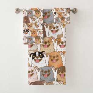 Chihuahua Pattern Bath Towel Set