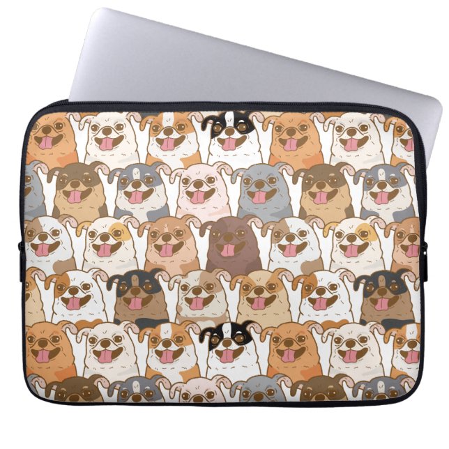Chihuahua Pattern Laptop Sleeve (Front)