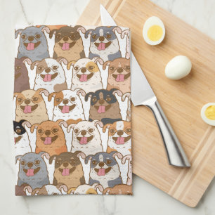 Chihuahua Pattern Tea Towel