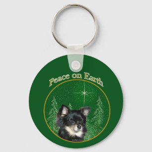 Chihuahua Peace Key Ring