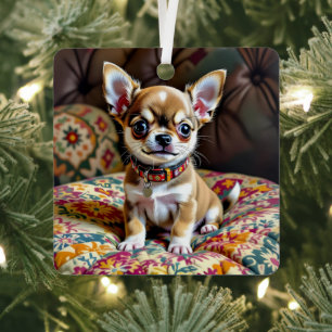 Chihuahua Personalised Christmas Metal Tree Decoration