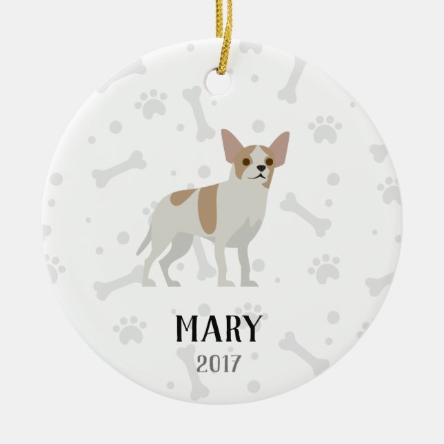 Chihuahua Personalised Christmas Ornament (Front)