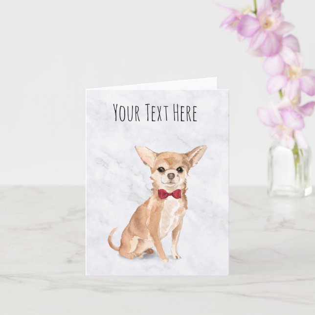 Chihuahua Personalized Greeting Card (Orchid)