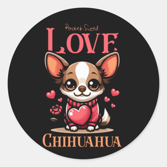 chihuahua pet dog love classic round sticker (Front)