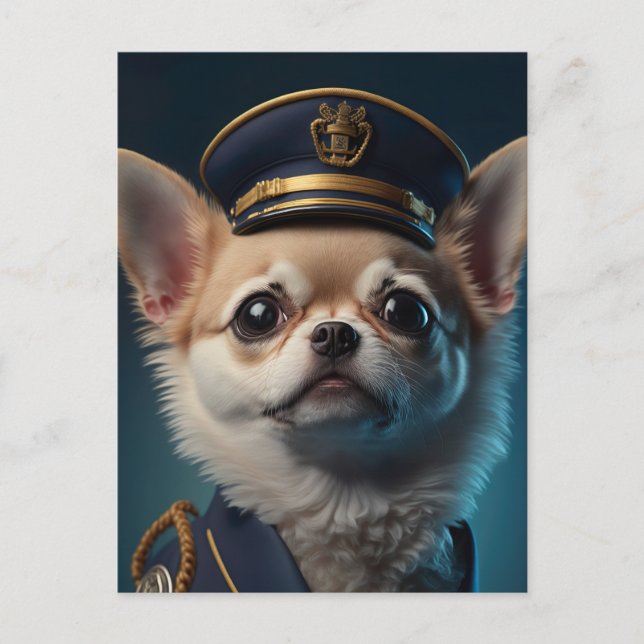 Chihuahua Pilot Captain Postcard (Front)