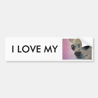 chihuahua pink, I LOVE MY bumper sticker