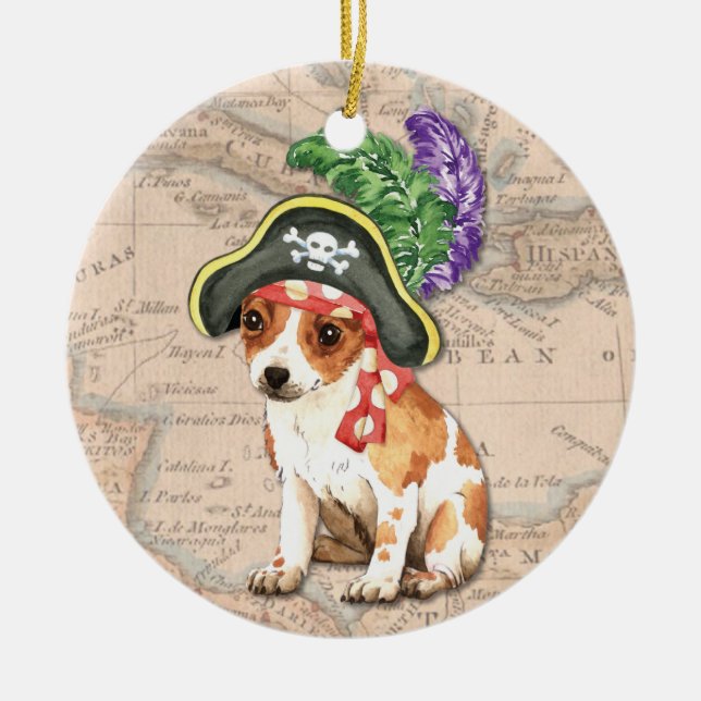 Chihuahua Pirate Ceramic Tree Decoration (Front)