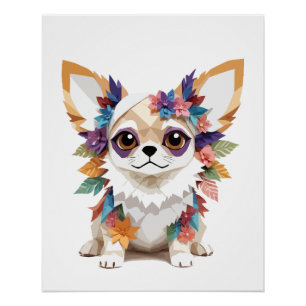 Chihuahua Playful Adorable Fun Animal Colourful Pe Poster