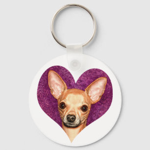 Chihuahua Portrait Key Ring