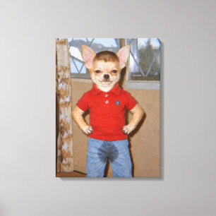 Chihuahua Potty Accident Victory Canvas Print