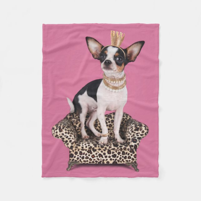 Chihuahua Princess Fleece Blanket (Front)