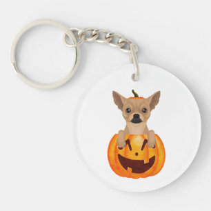 Chihuahua Pumpkin   Key Ring