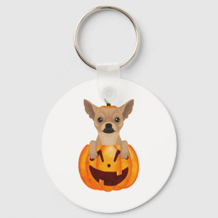 Chihuahua Pumpkin Key Ring