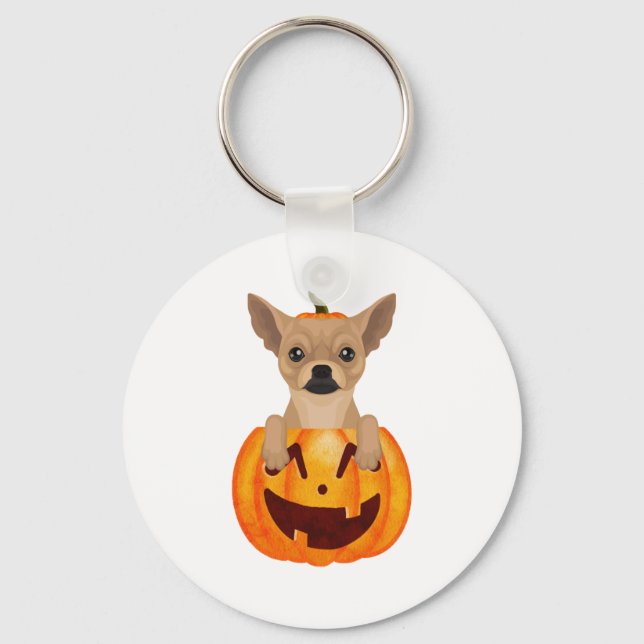 Chihuahua Pumpkin    Key Ring (Front)