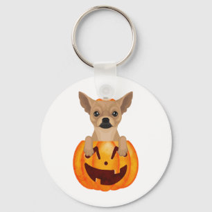 Chihuahua Pumpkin   Key Ring