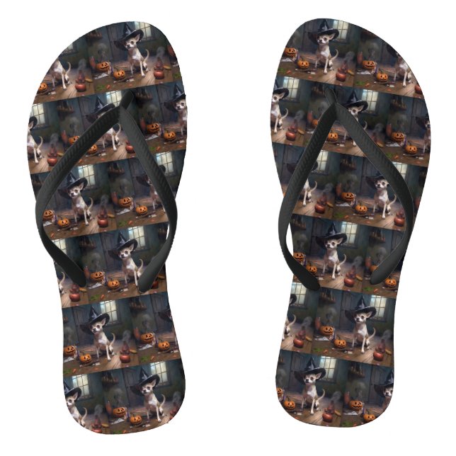 Chihuahua Pumpkins Halloween Scary Jandals (Footbed)