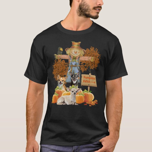 Chihuahua Pumpkins Patch T-Shirt (Front)