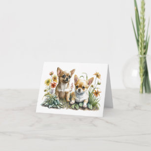 Chihuahua Puppies Blank Greeting Card