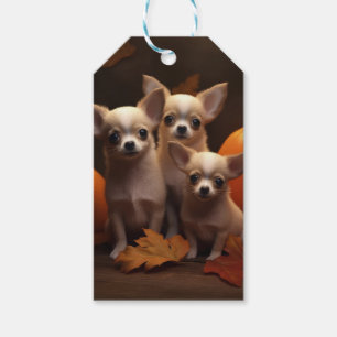 Chihuahua Puppy Autumn Delight Pumpkin Gift Tags