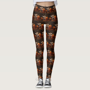 Chihuahua Puppy Autumn Delight Pumpkin Leggings