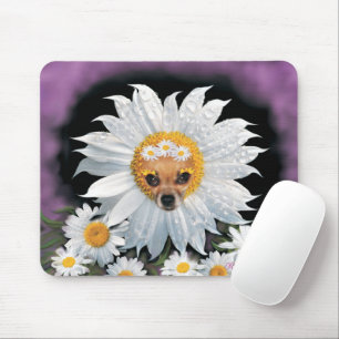 Chihuahua Puppy Daisy Blossom Mouse Pad
