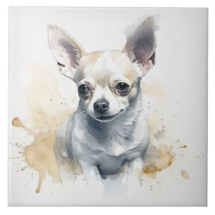 Chihuahua Puppy Dog Pet Watercolor Tile