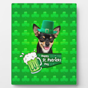 Chihuahua Puppy Dog St. Patrick's Day Green Clover Plaque