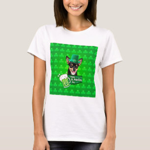 Chihuahua Puppy Dog St. Patrick's Day Green Clover T-Shirt