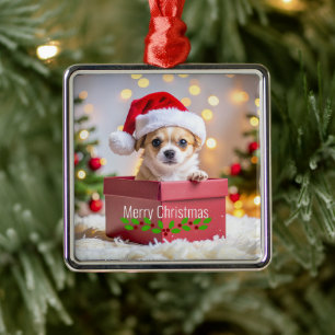 Chihuahua Puppy Dog's Christmas Metal Tree Decoration