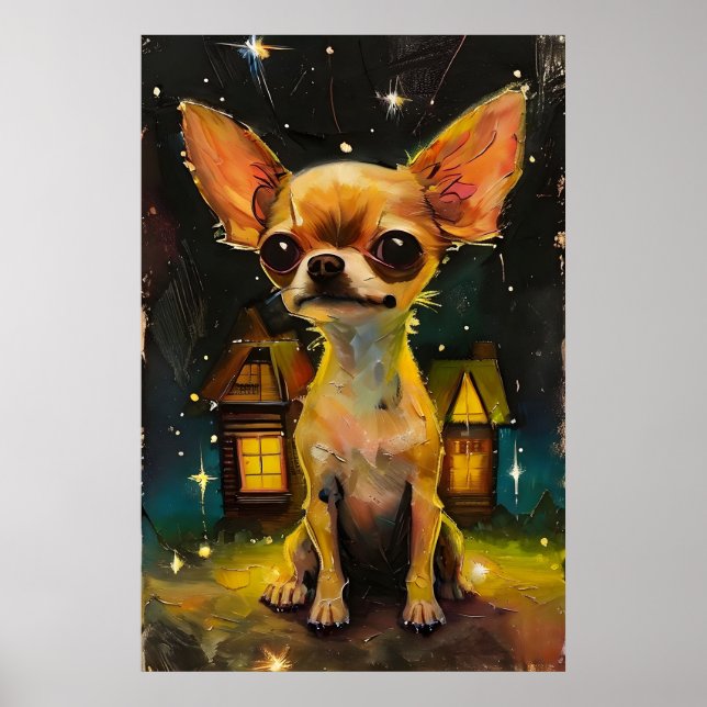 Chihuahua Puppy in a Cosy Home Poster (Front)