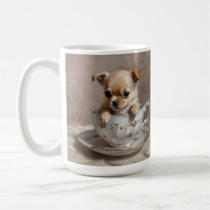 Chihuahua Puppy In A Teacup Oil Paint, Coffee Mug