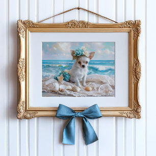 Chihuahua puppy tropical beach Decoupage  Tissue Paper