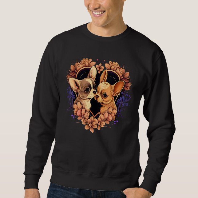 Chihuahua Puppys  Cute Dogs Little Love Heart 10 Sweatshirt (Front)