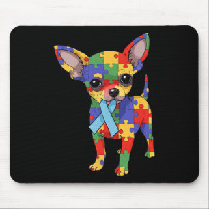 Chihuahua Puzzle Autism Awareness Autistic Womens  Mouse Pad