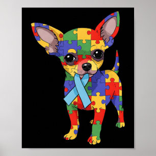 Chihuahua Puzzle Autism Awareness Autistic Womens  Poster