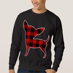 Chihuahua Red Buffalo Plaid Dog Pup Matching PJ Fa Sweatshirt
