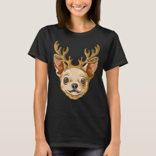 Chihuahua Reindeer Antlers Christmas Chihuahua T-Shirt