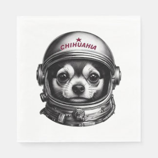 Chihuahua,Retro Soviet Space Dog traveller Napkin