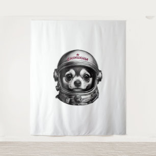 Chihuahua,Retro Soviet Space Dog traveller Tapestry