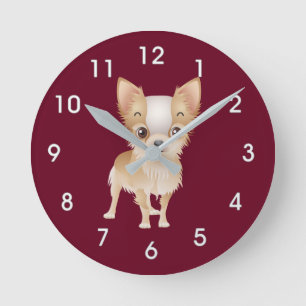 chihuahua round clock