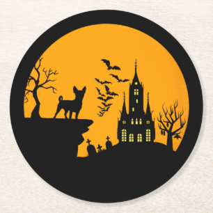 Chihuahua round paper coaster